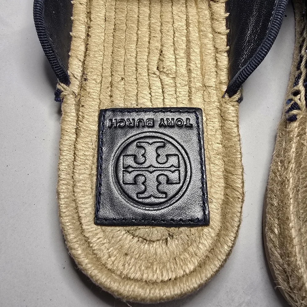 Tory Burch Navy Glitter Espadrille Flats – Size 8.5